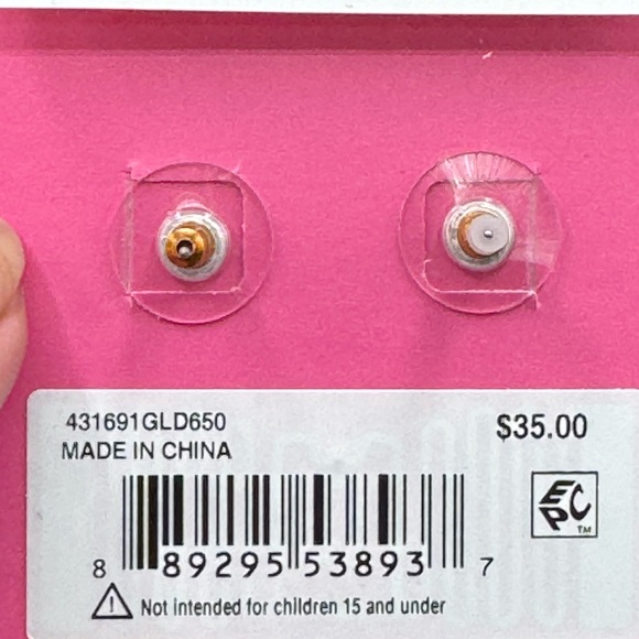 AUTHENTIC NWT Betsey Johnson Pink and Green Tulip Earrings - Picture 2 of 2